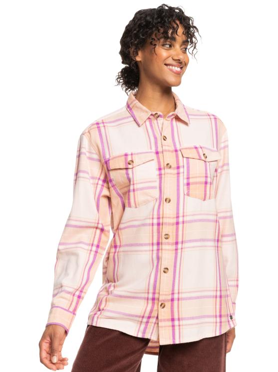Chemise manches longues ROXY Let It Go Flannel - Dusty Coral Decke Plaid