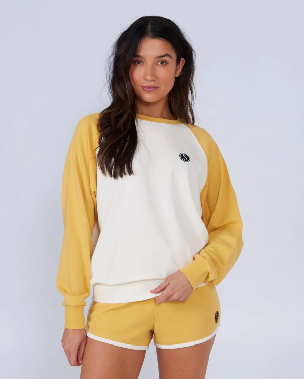 Pull à col ras du cou Salty Crew SET SAIL CREW - Baked Yellow