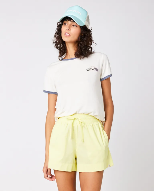 T-Shirt à manches courtes Ripcurl Ringer Neon - Off White